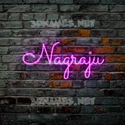 nagraju in Pink Neon style - 3D name wallpaper