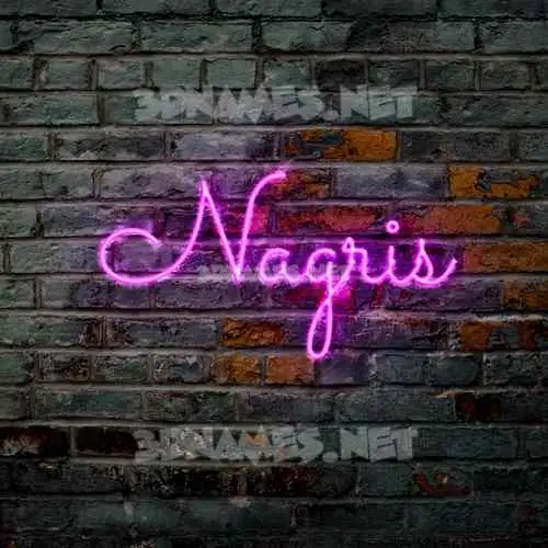 nagris in Pink Neon style - 3D name wallpaper
