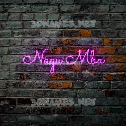 nagu mba in Pink Neon style - 3D name wallpaper