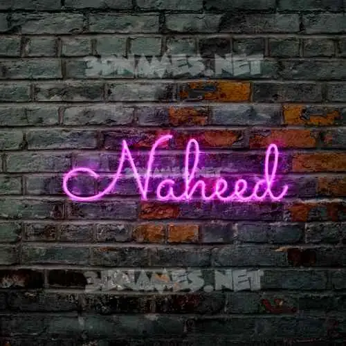 naheed in Pink Neon style - 3D name wallpaper