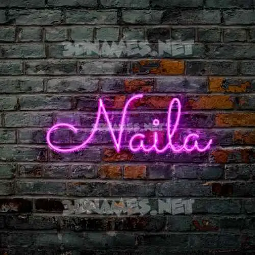 naila in Pink Neon style - 3D name wallpaper