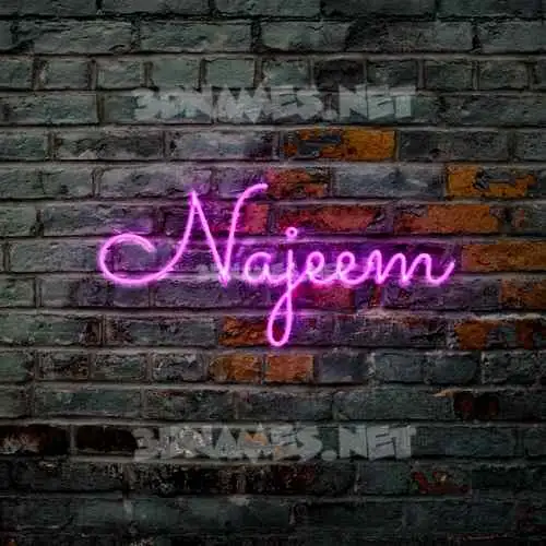 najeem in Pink Neon style - 3D name wallpaper