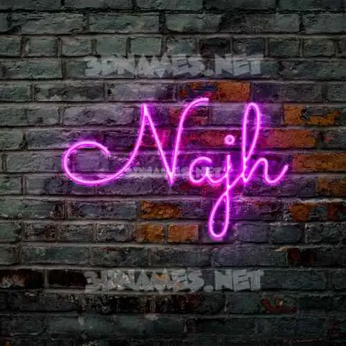najh in Pink Neon style - 3D name wallpaper