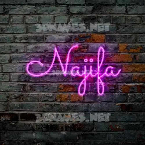 najifa in Pink Neon style - 3D name wallpaper
