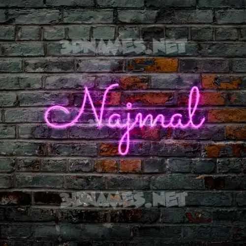 najmal in Pink Neon style - 3D name wallpaper najmal in Pink Neon style - 3D name wallpaper