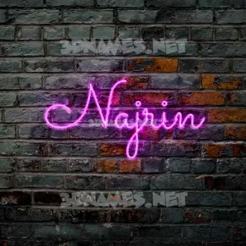najrin in Pink Neon style - 3D name wallpaper