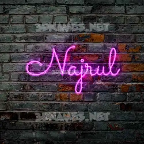 najrul in Pink Neon style - 3D name wallpaper najrul in Pink Neon style - 3D name wallpaper