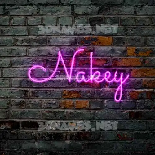 nakey in Pink Neon style - 3D name wallpaper nakey in Pink Neon style - 3D name wallpaper