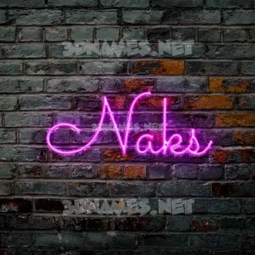 naks in Pink Neon style - 3D name wallpaper