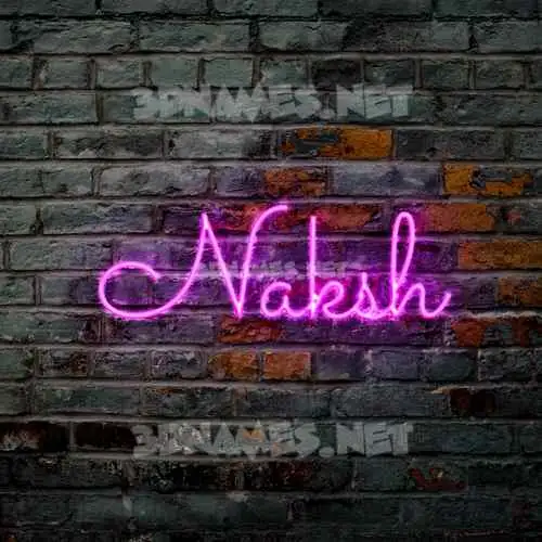 naksh in Pink Neon style - 3D name wallpaper naksh in Pink Neon style - 3D name wallpaper