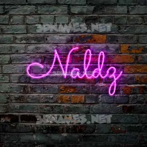 naldz in Pink Neon style - 3D name wallpaper