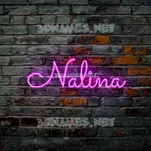 nalina in Pink Neon style - 3D name wallpaper