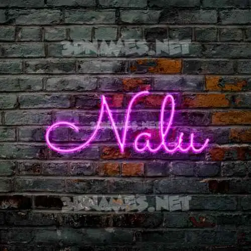 nalu in Pink Neon style - 3D name wallpaper