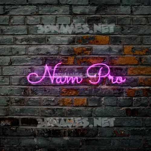 nam pro in Pink Neon style - 3D name wallpaper