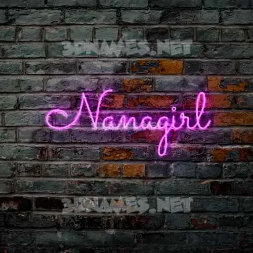 nanagirl in Pink Neon style - 3D name wallpaper nanagirl in Pink Neon style - 3D name wallpaper