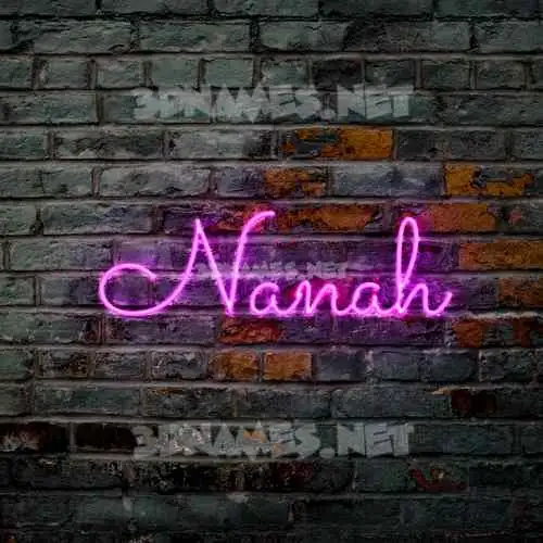 nanah in Pink Neon style - 3D name wallpaper