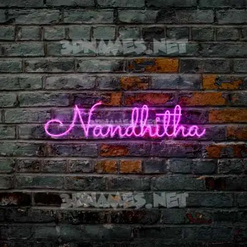 nandhitha in Pink Neon style - 3D name wallpaper