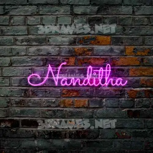 nanditha in Pink Neon style - 3D name wallpaper