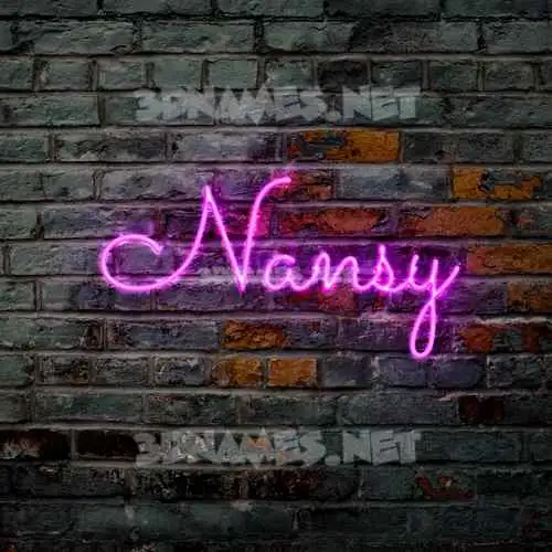 nansy in Pink Neon style - 3D name wallpaper