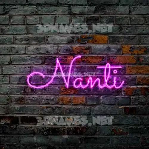 nanti in Pink Neon style - 3D name wallpaper