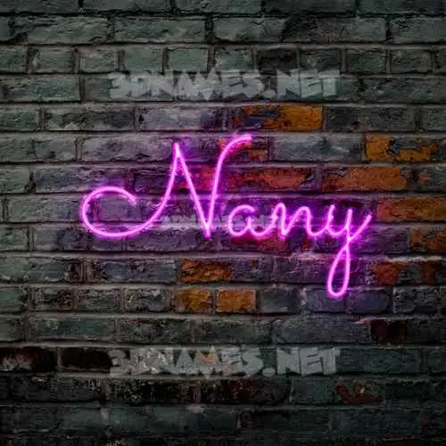 nany in Pink Neon style - 3D name wallpaper