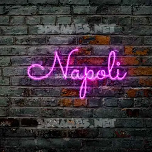 napoli in Pink Neon style - 3D name wallpaper