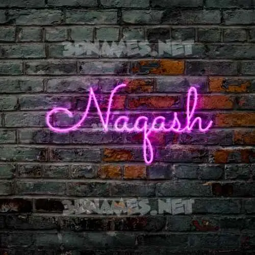 naqash in Pink Neon style - 3D name wallpaper