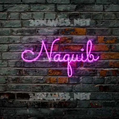 naquib in Pink Neon style - 3D name wallpaper