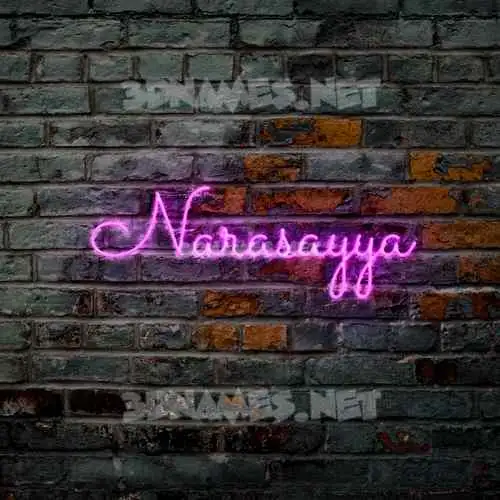 narasayya in Pink Neon style - 3D name wallpaper