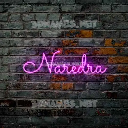 naredra in Pink Neon style - 3D name wallpaper
