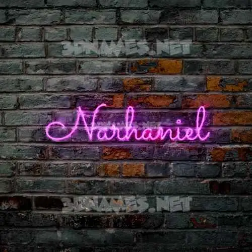 narhaniel in Pink Neon style - 3D name wallpaper