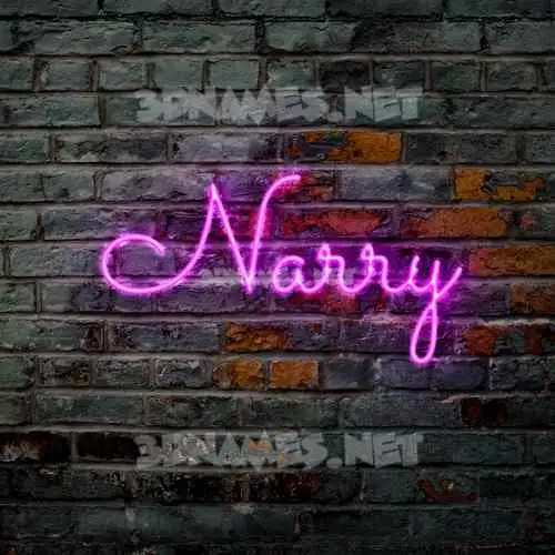 narry in Pink Neon style - 3D name wallpaper