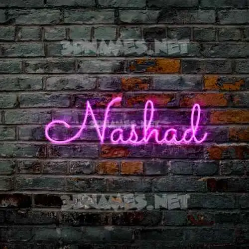 nashad in Pink Neon style - 3D name wallpaper