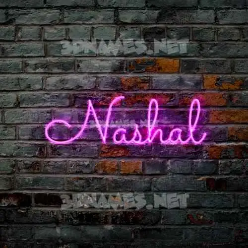 nashal in Pink Neon style - 3D name wallpaper