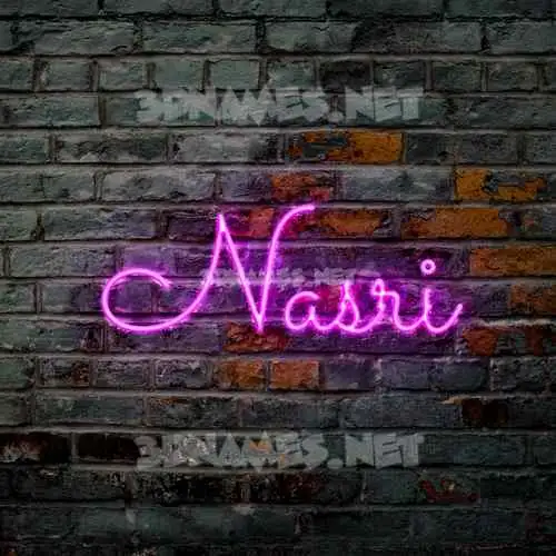 nasri in Pink Neon style - 3D name wallpaper
