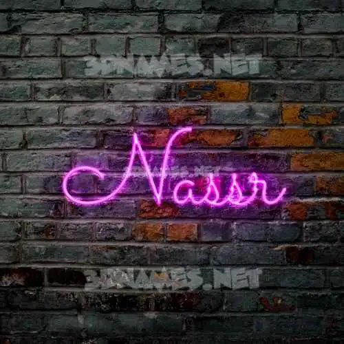 nassr in Pink Neon style - 3D name wallpaper
