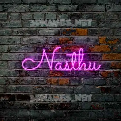 nasthu in Pink Neon style - 3D name wallpaper