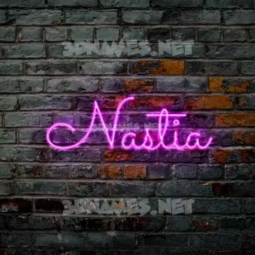 nastia in Pink Neon style - 3D name wallpaper