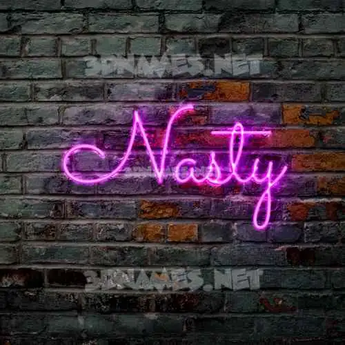 nasty in Pink Neon style - 3D name wallpaper