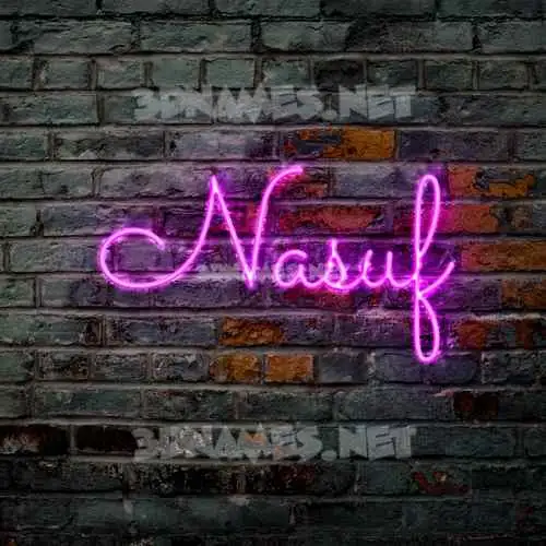 nasuf in Pink Neon style - 3D name wallpaper