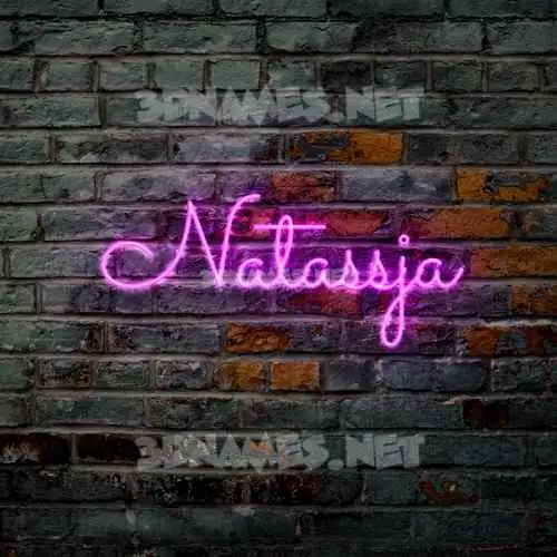 natassja in Pink Neon style - 3D name wallpaper