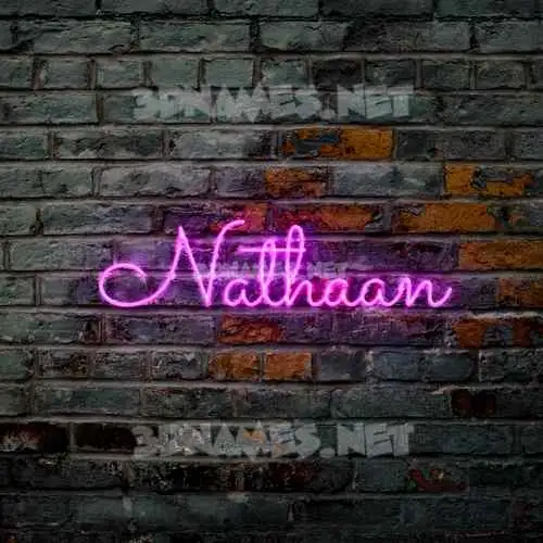nathaan in Pink Neon style - 3D name wallpaper