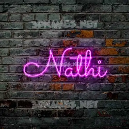 nathi in Pink Neon style - 3D name wallpaper