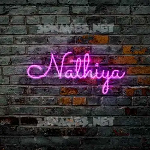 nathiya in Pink Neon style - 3D name wallpaper