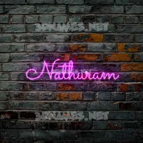 nathuram in Pink Neon style - 3D name wallpaper
