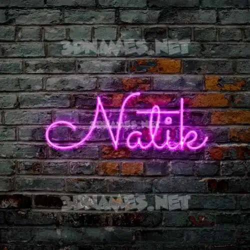 natik in Pink Neon style - 3D name wallpaper