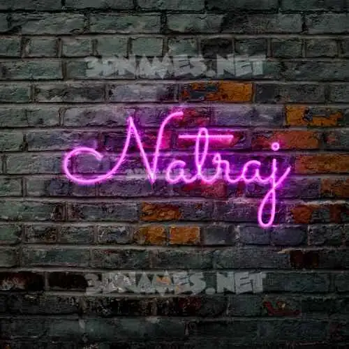 natraj in Pink Neon style - 3D name wallpaper