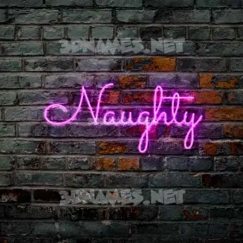naughty in Pink Neon style - 3D name wallpaper naughty in Pink Neon style - 3D name wallpaper