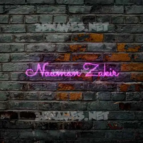 nauman zakir in Pink Neon style - 3D name wallpaper