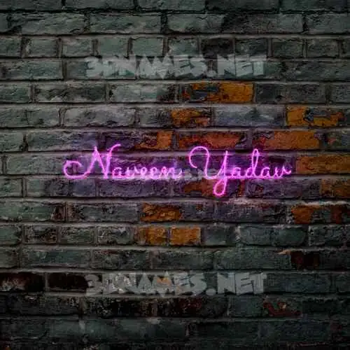 naveen yadav in Pink Neon style - 3D name wallpaper